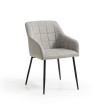 Pack 2 Sillas con Brazos Mayka Chenilla Gris 56 x 82 x 61 cm
