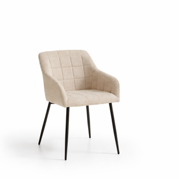 Pack 2 Sillas con Brazos Mayka Chenilla Beige 56 x 82 x 61 cm