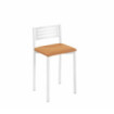 Taburete bajo con respaldo Kelsa Blanco 33x69x38 cm