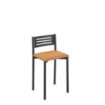 Taburete bajo con respaldo Kelsa Negro 33x69x38 cm