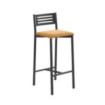 Taburete Medio Kelsa Negro Texturizado - Comercial Villar