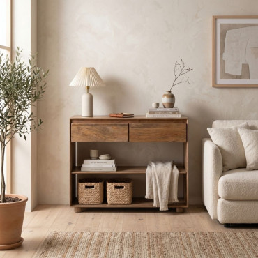 CONSOLA MADERA DE MANGO SALÓN 100 X 35 X 80 CM