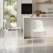 Pack 4 sillas apilables Luna blancas 45x85x52 cm