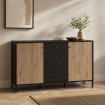 Aparador 2 puertas 4 cajones Aquitania Ébano - Natural 157 x 93 x 40 cm