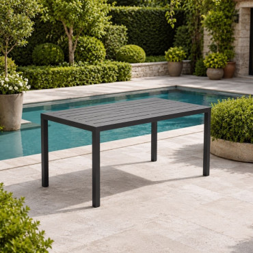 Mesa de Jardín Fija Ember Polipropileno Gris Antracita - 120 x 75 x 80 cm