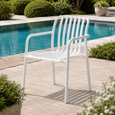 Silla de terraza Blanca Ivy - 59 x 80 x 55 cm