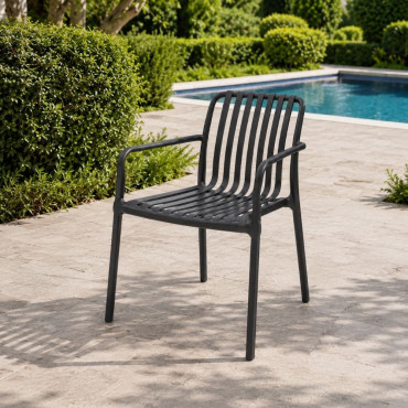 Silla de terraza Gris antracita Ivy - 59 x 80 x 55 cm
