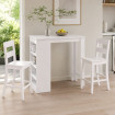 Taburete alto de bar Toledo lacado blanco - 41 x 95,5 x 46,5 cm