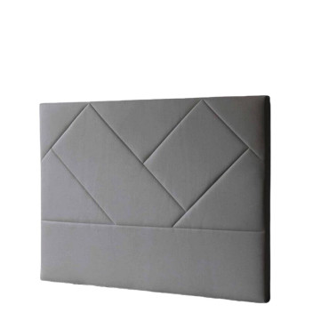 Cabecero de cama tapizado Europa tela gris - 150 x 120 x 6 cm