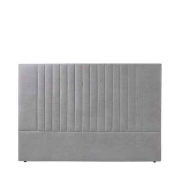 Cabecero de cama tapizado Atlántico tela gris - 160 x 120 x 6 cm