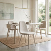 Silla de comedor tapizada Lima Easy Clean Beige crema - 44 x 86 x 53 cm