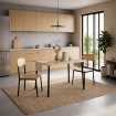 Conjunto de mesa y 2 sillas Keisen estilo industrial roble - negro - 90 x 75 x 60 cm