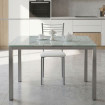 Mesa de cocina extensible Cameron Cristal blanco - 110-170 x 75 x 70 cm