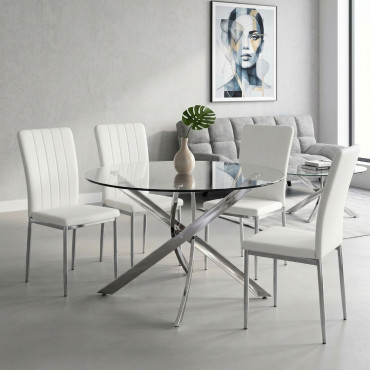 Mesa de comedor redonda Delia 110 x 73 x 110 cm