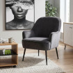 Butaca Amur Tela Velvet  Gris 66 x 80 x 66 cm