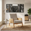 Mecedora de madera y Ratán Portia tapizado tela Beige - Natural 65 x 82 x 98 cm