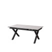 Mesa de comedor extensible cerámica blanco negro 180-240 x 77 x 100 cm
