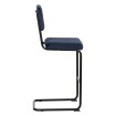 Taburete alto con respaldo Contract estructura metálica tapizado Azul 44 x 115 x 50 cm