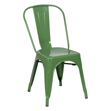 Silla de comedor metálica estilo industrial Dallas Verde 45 x 85 x 53 cm
