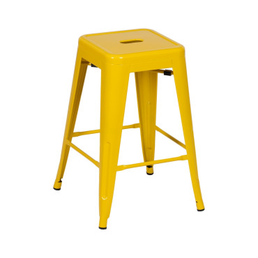 Taburete Dallas en acero amarillo 42 x 61,2 x 42 cm