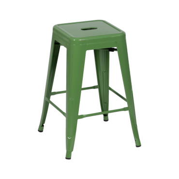 Taburete Dallas en acero verde 42 x 61,2 x 42 cm