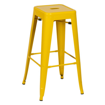 Taburete alto Dallas en acero Amarillo 43,5 x 76,5 x 43,5 cm