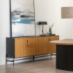 Aparador Orleans 4 puertas Negro - Natural 204 x 81,5 x 40 cm