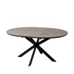 Mesa redonda extensible en color marrón 120 - 160 x 76 x 120 cm