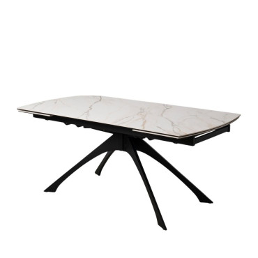 Mesa Extensible Marmolada Beige-Negro 180 x 76  x 90 cm