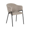 Silla de salón con amplio respaldo tapizado Beige 54 x 78 x 60 cm