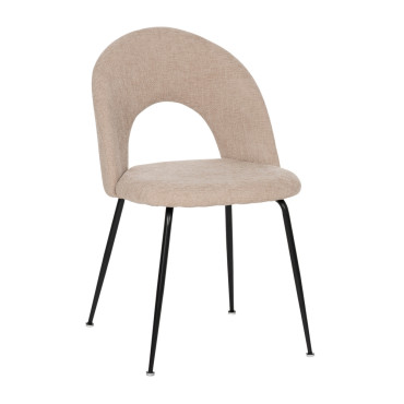 Silla de catering o salón tapizada Beige 49 x 89 x 60 cm