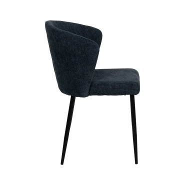 Silla tapizada colección UrbanLine Azul- Negro para salón y hostelería 59 x 80 x 55 cm