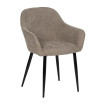 Silla de Comedor Tapizada Taupe Estructura Metal Negro 61x83x59,5 cm