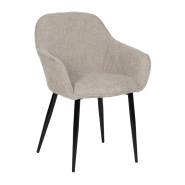 Silla de salón tapizada Contract Gris 60 x 83 x 59 cm