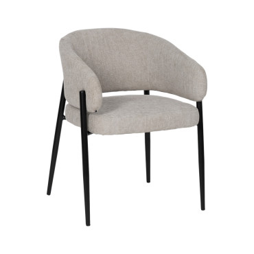 Silla de salón con brazos tapizada Contract Gris 60 x 79 x 57 cm
