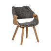 Silla de oficina en madera tapizada Gris - Natural 61 x 82 x 56 cm