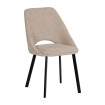 Silla de Comedor Tapizada Contract Crema Metal Negro 48x85x61 cm