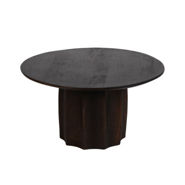 Mesa Centro Marrón Madera De Mango Salón 75 X 75 X 40 Cm