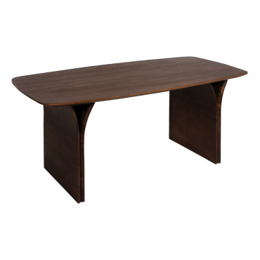 Mesa de comedor moderna rectangular madera de acacia marrón 180 x 76 x 90 cm