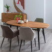 Mesa de comedor ovalada Mahón en madera con patas de hierro 180 x 76 x 90 cm