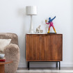 Mueble Auxiliar Madera De Mango Salón 80 X 40 X 80 Cm