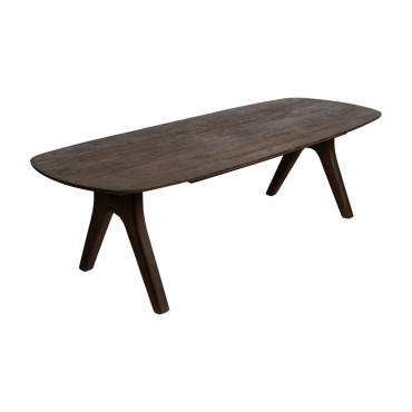 Mesa de comedor ovalada en madera de mango 260 x 76 x100 cm