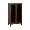 Vitrina en madera de mango marrón con puertas de cristal 80 x 140 x 40 cm