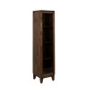 Vitrina estrecha de madera de mango marrón con puerta de cristal 40 x 180 x 40 cm