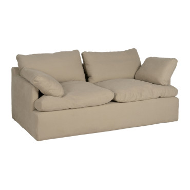 Sofá de 2 plazas desenfundable Beige160 x 83 x 100 cm