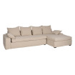 Sofá chaise longue derecha en lino y algodón Crema 300 x 161 x 90 cm