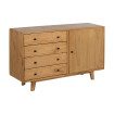 Aparador Natural Madera Mindi Salón 130 X 40 X 80 Cm