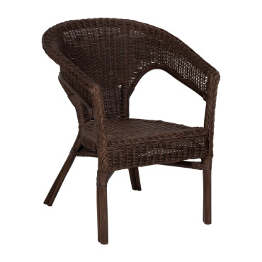 Silla de ratán marrón 60 x 62 x 78 cm