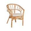 Silla de ratán natural apilable con cojín incluido - Comodidad y estilo fresco