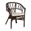 Silla de ratán marrón apilable con cojín - 58 x 59 x 78 cm